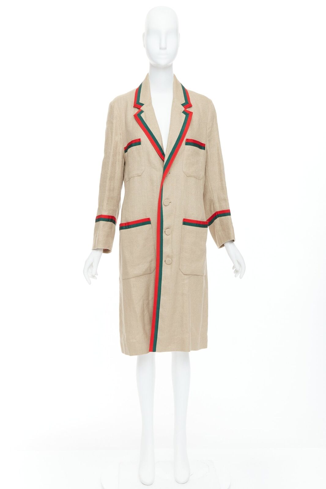 GUCCI Garden Alessandro Michele beige green red web trim GUCCI Garden Alessandro Michele beige green red web trim