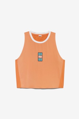 Fila Womens Devereux Vented Crop Tank -ORG-M