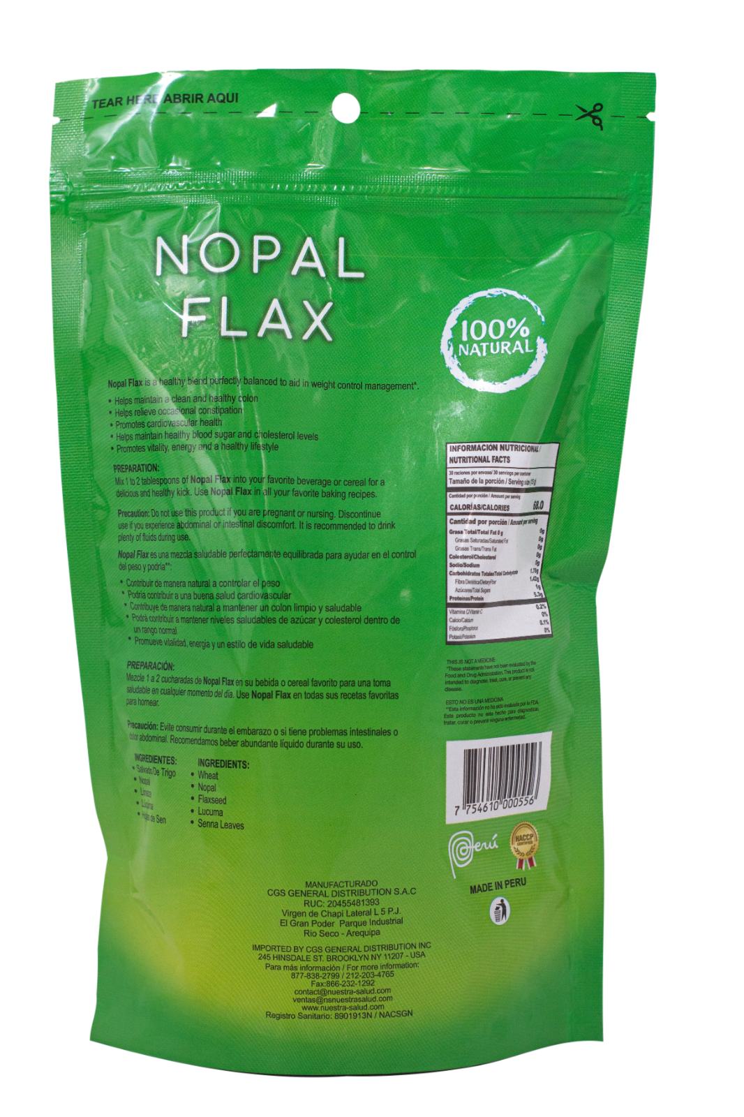Nopal Flax Original Flaxseed Plus Value Pack  Colon Cleansing & Constipation