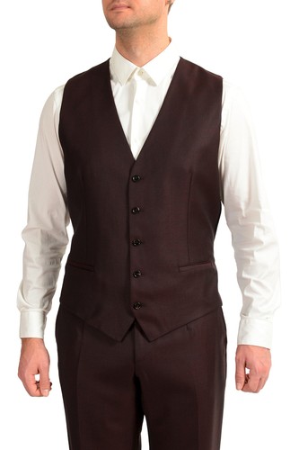 Pre-owned Dolce & Gabbana Men's Multi-color Silk Wool Plaid Three Piece Suit Us 44r It 54r In Purple/black
