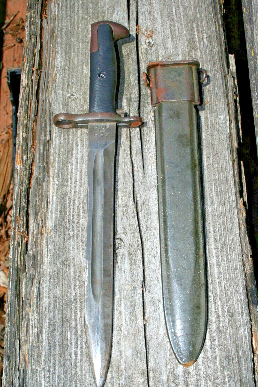 WWII US Army M-1 Garand 10-Inch Bayonet Marked AFH, US w