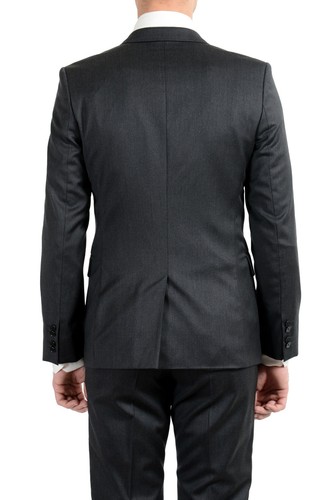 Pre-owned Hugo Boss "aeron1/hamen1" Men's 100% Wool Gray Two Button Suit