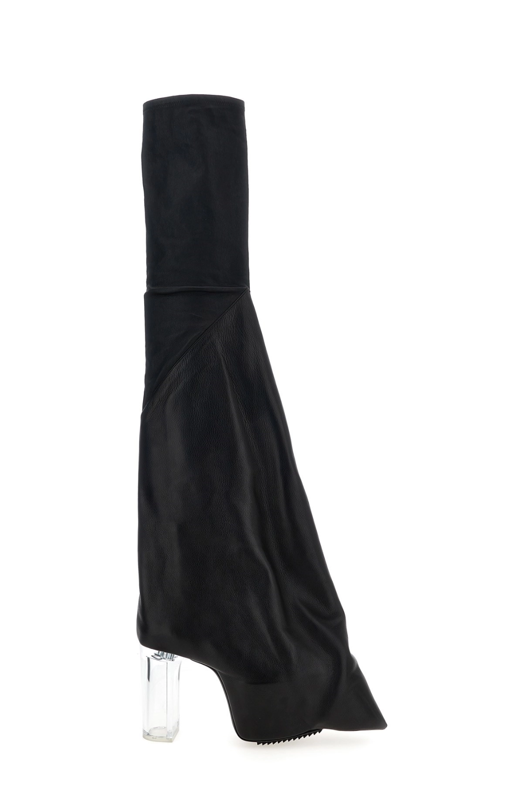 RICK OWENS Taco Kiss Black Leather Over Knee 120mm Long