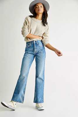 Free People We The Free Bella Baggy Bootcut Jeans Medium Denim Size W28 RRP 88