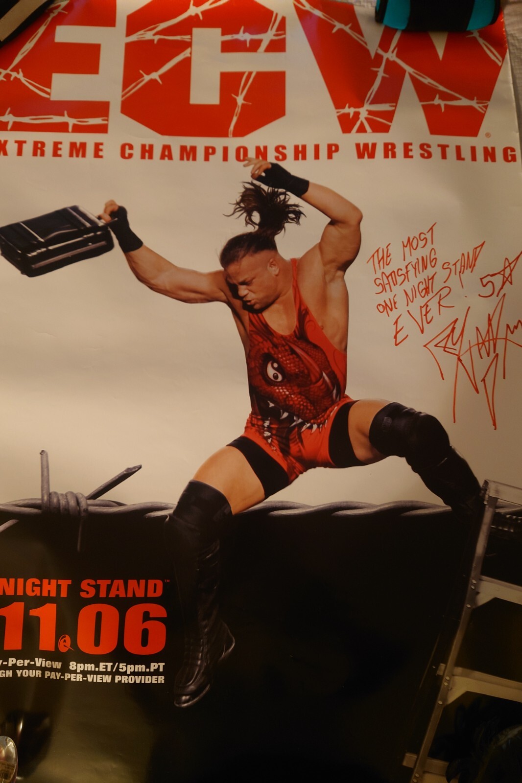 ECW/WWE/WWF Original autograph One Night Stand PPV poster