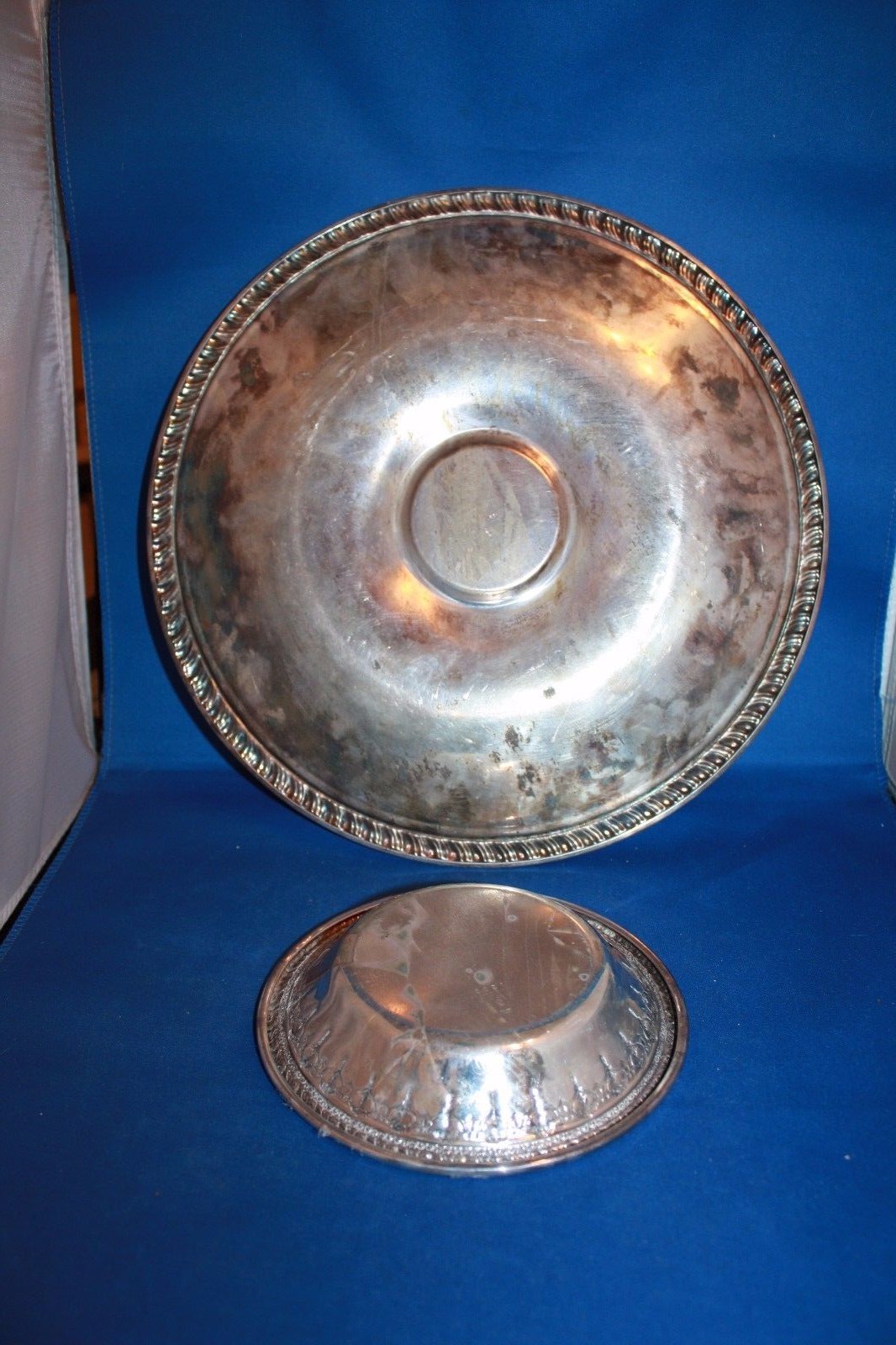 Two Silver plated plates