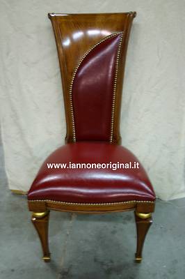 SEDIA IN LEGNO MASSELLO  IMBOTTITA  IN PELLE SALOTTO SOGGIORNO VARI COLORI