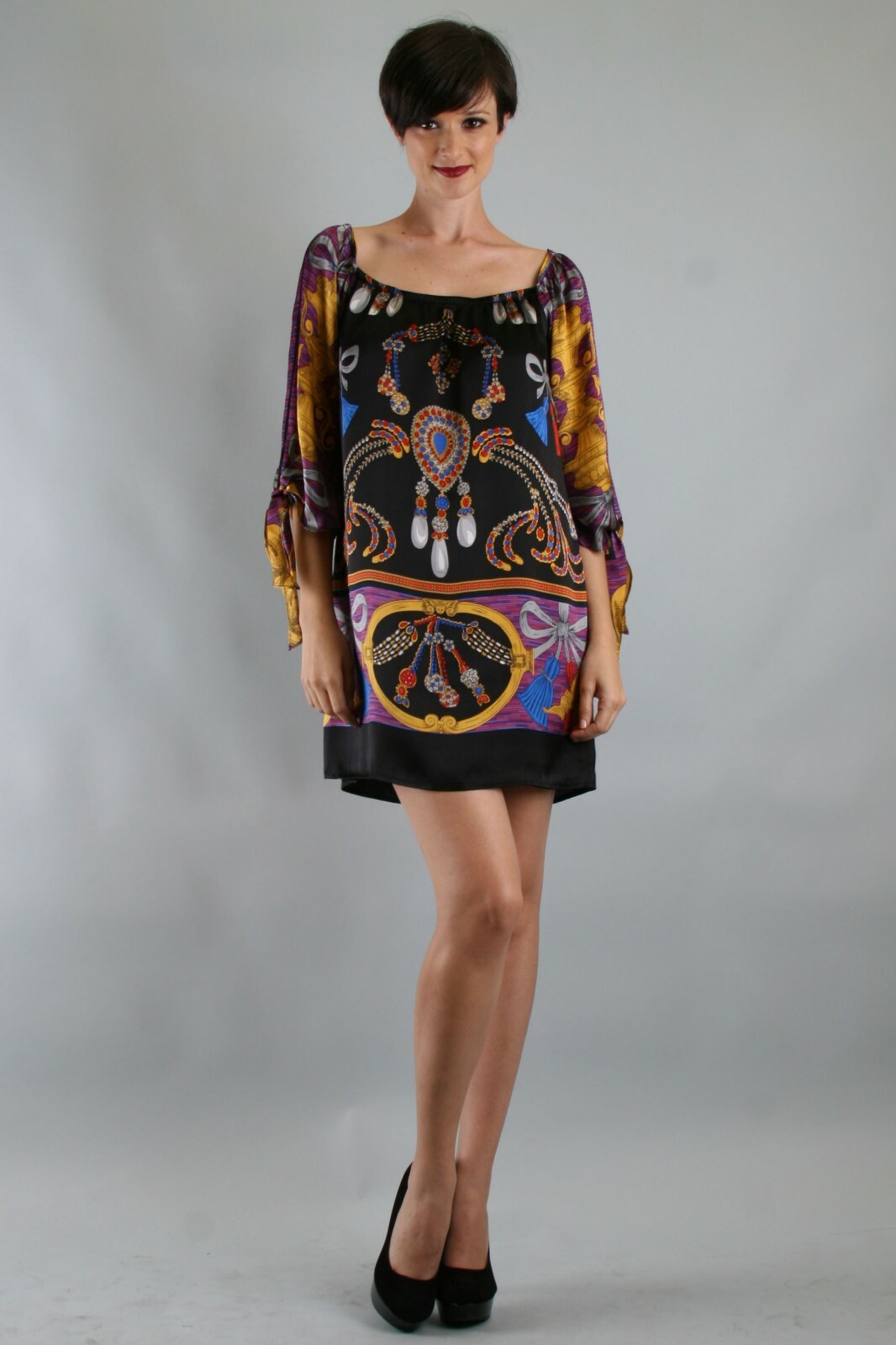 Pre-owned Voom By Joy Han : Women's Hemingway Off Shoulder Dress-d7767 In Multicolor