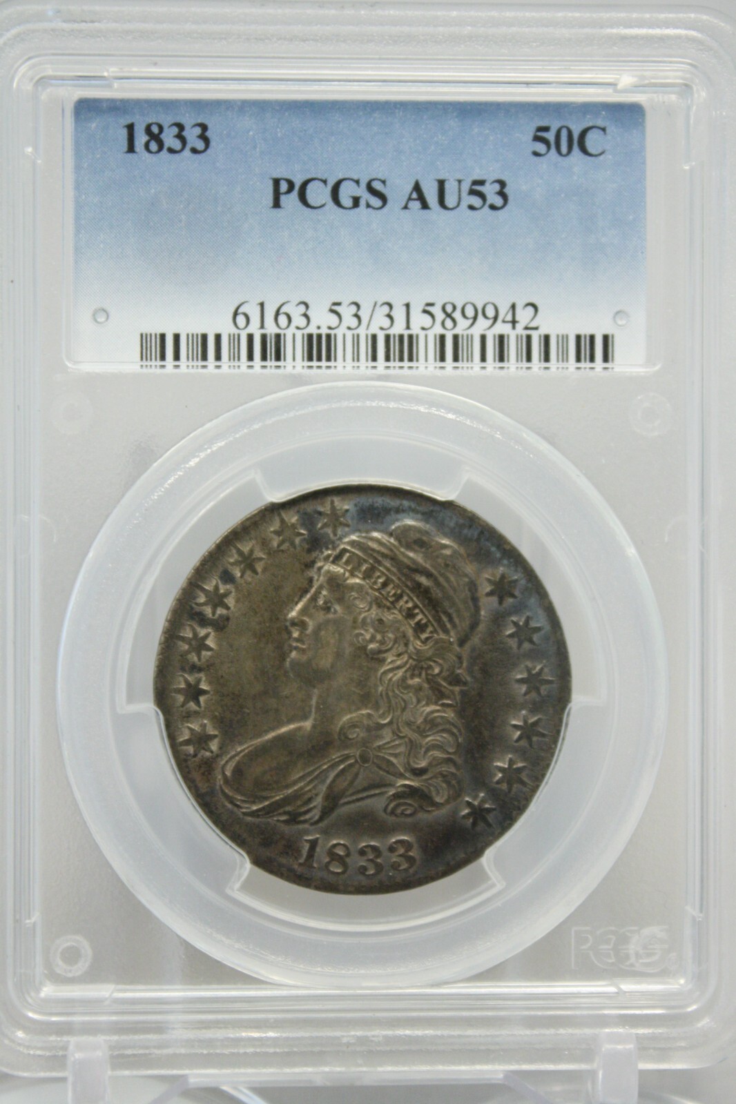 1833 Capped Bust Half Dollar 50C PCGS AU 53 #9942 | eBay 1833 Capped Bust Half Dollar 50C PCGS AU 53 #9942 | eBay