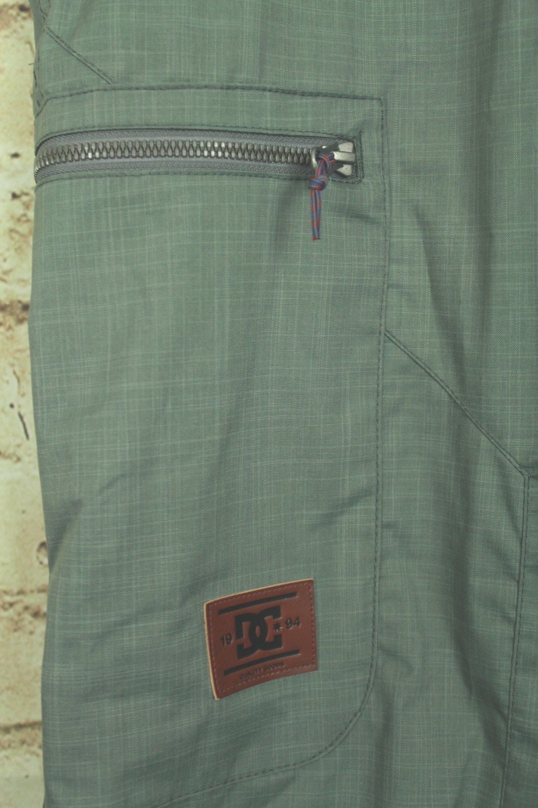 DC SHOES 15K MEN'S GRAY CROSSHATCH SNOWBOARD PANTS SIZE XL VGC!!