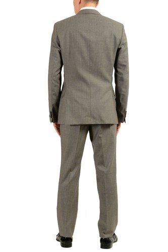 Pre-owned Hugo Boss "halsey/merrill2" Men's 100% Wool Gray Two Button Suit