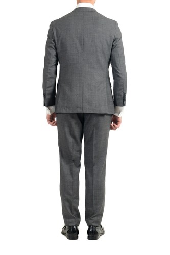 Pre-owned Hugo Boss "novan6/ben2" Men's 100% Wool Slim Gray Two Button Suit