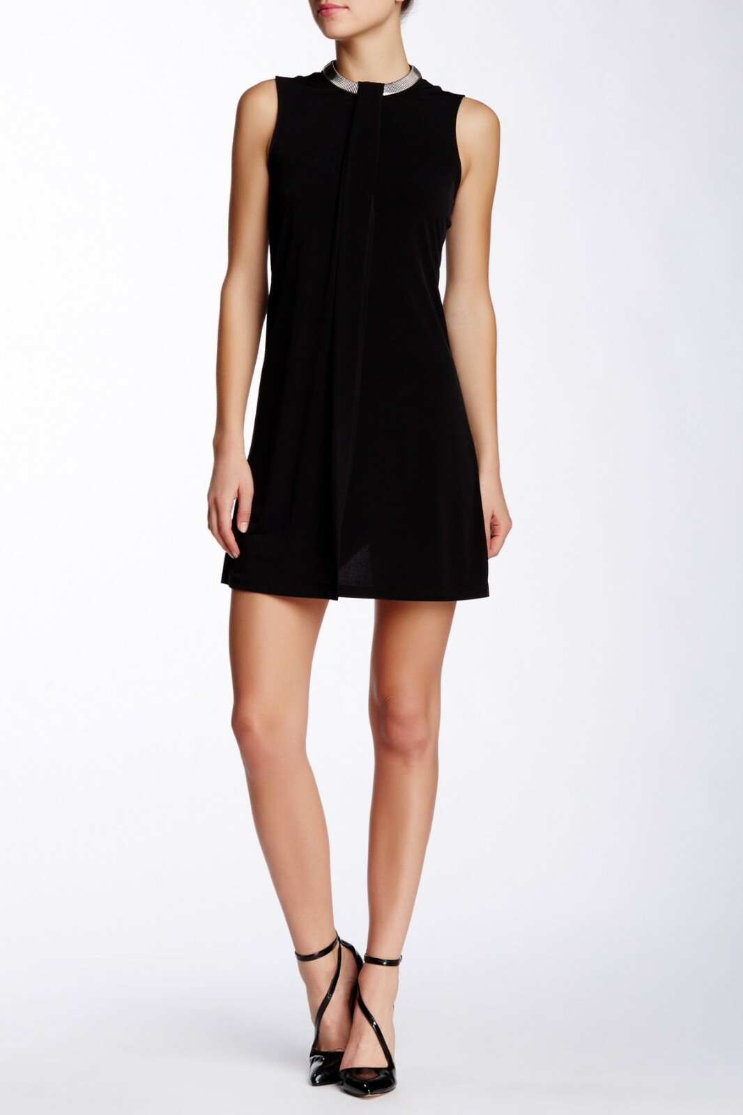 

Calvin Klein NEW NWT BLACK Коктейльное платье с воротником-ожерельем, размер 8,10, Черный, Elegant