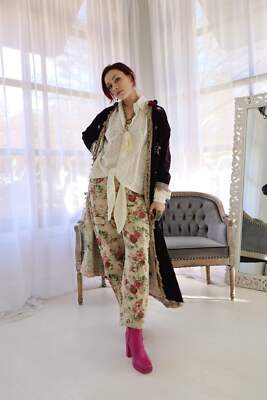 Pre-owned Jaded Gypsy Moonlight Walk Velvet Duster Jacket Dark Plum In Purple