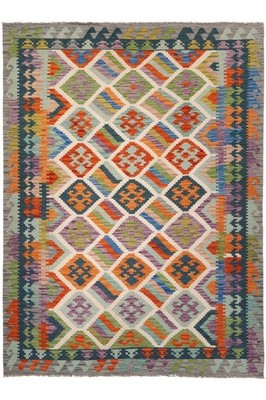NavaRugs Kelim Teppich 240x176cm Afghan Handgewebt Orientteppich Wolle Kilim Rug