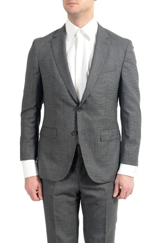 Pre-owned Hugo Boss "novan6/ben2" Men's 100% Wool Slim Gray Two Button Suit
