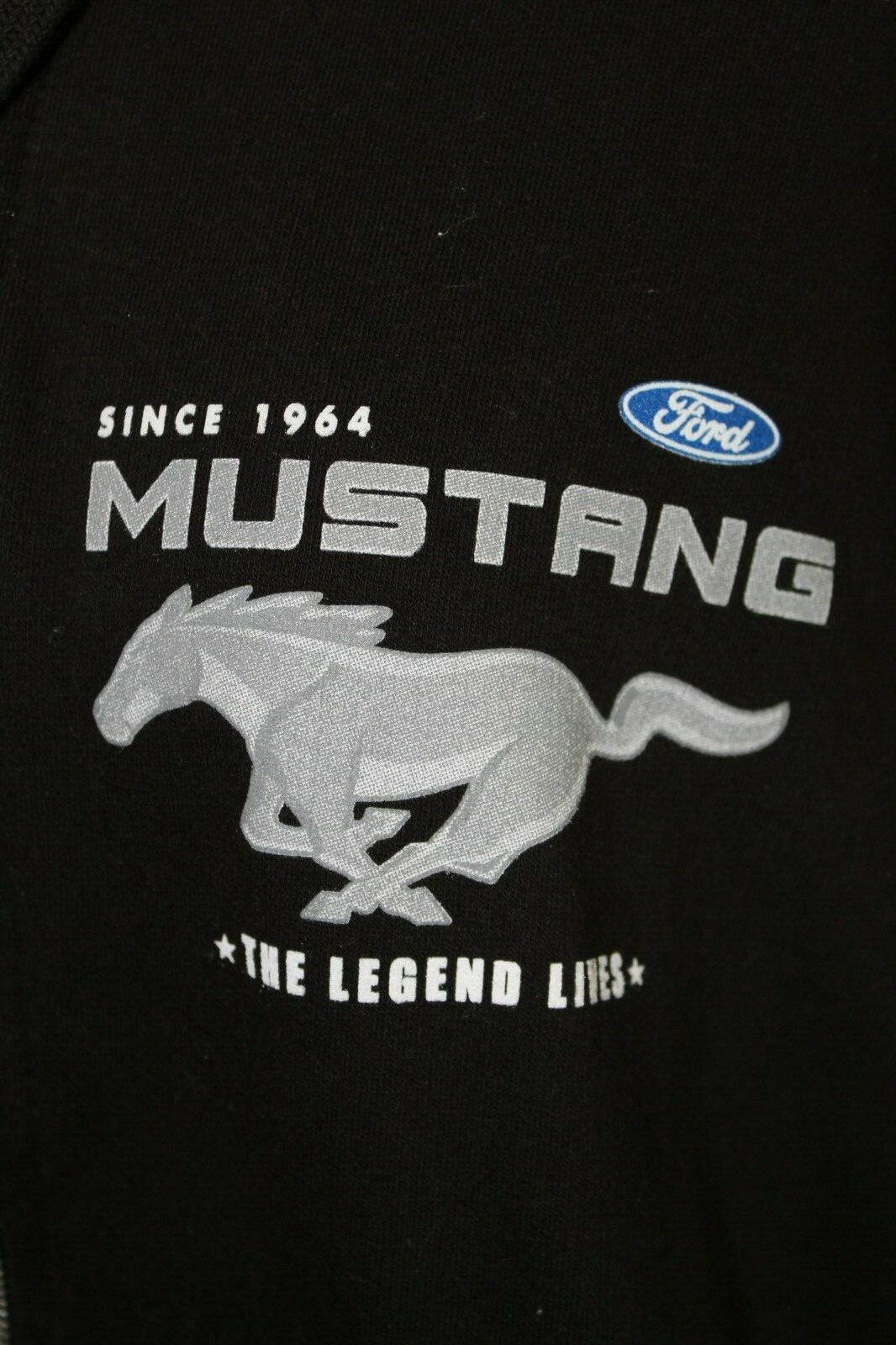 Ford Mustang Boss 429 Cobra Zip Hoodie Jacket Sweatshirt Black Printed Logos XXL