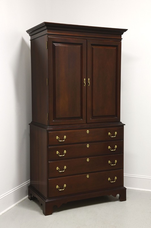 LINK-TAYLOR Heirloom Solid Mahogany Chippendale Armoire / Linen Press