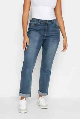 Womens Ex Store Mid Waist Stretchy Jeans Ladies Boyfriend Denim Pants Size 8-22