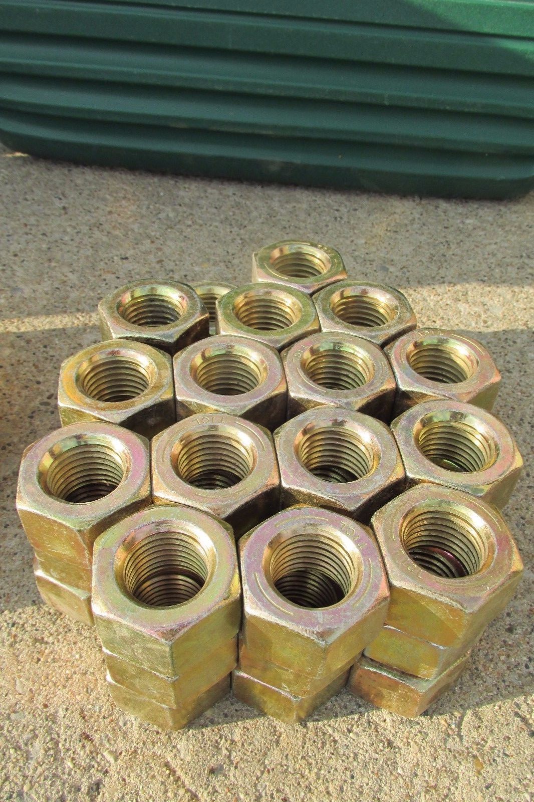 LOT OF (8) - SFC GRADE 8 YELLOW CODED COURSE THREAD HEX NUTS - 1 1/4