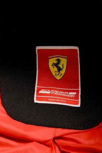 Pre-owned Scuderia Ferrari Men's Black Wool Full Zip Insulated Bomber Jacket Us L It 52