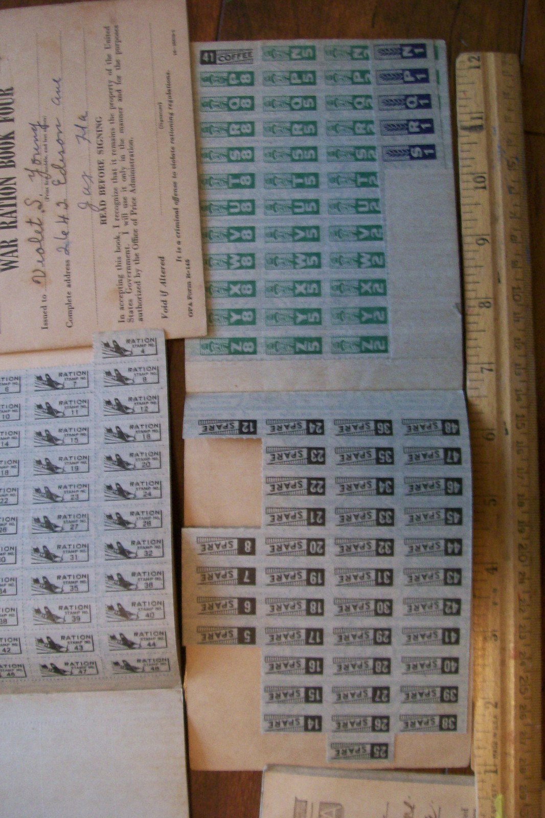 20X WAR RATION BOOKLETS 1943 STAMPS PLUS BOOKS USED BOOK 1 - BOOK 4 RATIONS