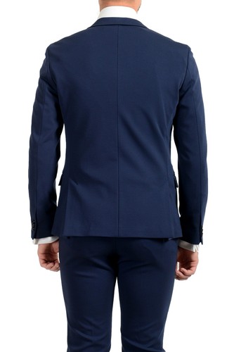 Pre-owned Hugo Boss "anfred/heiron192j" Men's Blue Extra Slim Stretch Two Button Suit