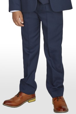 Festliche Jungen Anzughose Kinderhose Kommunion Hochzeit Slim Fit Hose blau