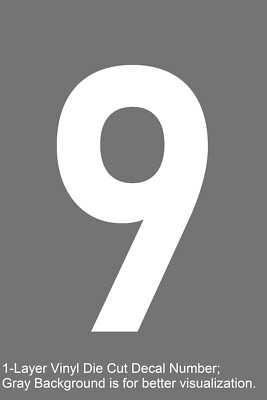 0-10 7''-32'' Big Size Vinyl Die Cut Decal Numbers (White), 6Yrs Outdoor Film  