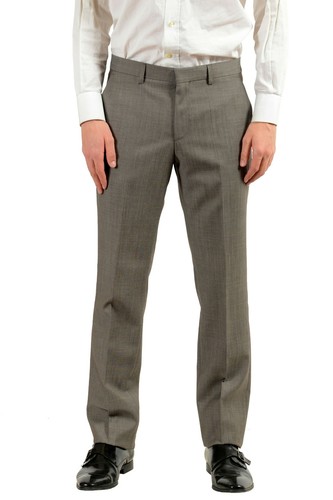 Pre-owned Hugo Boss "halsey/merrill2" Men's 100% Wool Gray Two Button Suit