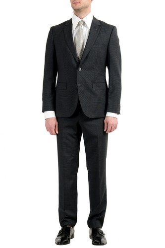 Pre-owned Hugo Boss "c-jeys1/c-shaft1" Men's 100% Wool Gray Two Button Suit