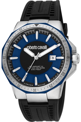 Pre-owned Roberto Cavalli By Franck Muller Men's 44mm Quartz Watch Rv1g182p0021