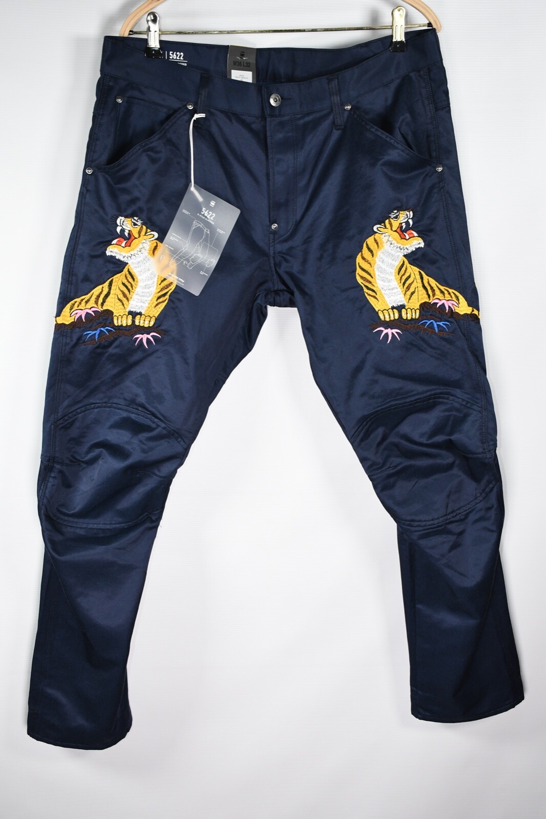 Pre-owned G-star Pharrell Williams 3d Tapered Muay Thai Sateen Men's Jeans W36/l32 In Blue
