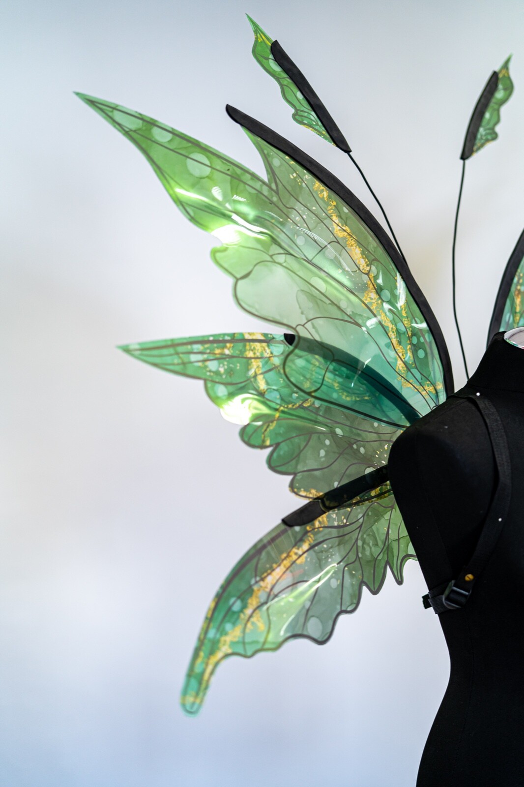 Green Fairy Wings Costume For Adult Butterfly Elf  Cosplay Iridescent Halloween