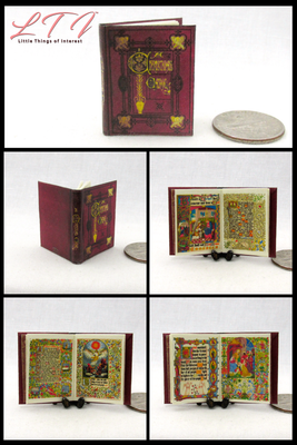 ILLUMINATED CHRISTMAS STORY 1:12 Scale Miniature Readable Illustrated Book