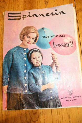 Vintage 1963 Spinnerin Book 101 Knitting Ideas Pattern Raglan Sweaters  