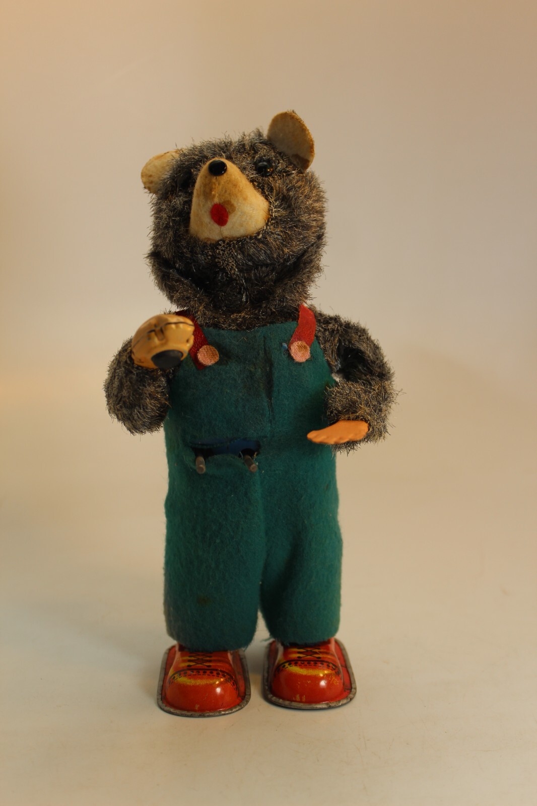 Vintage 1950s Reading Bear Mechanical Wind-Up Tin Litho Toy