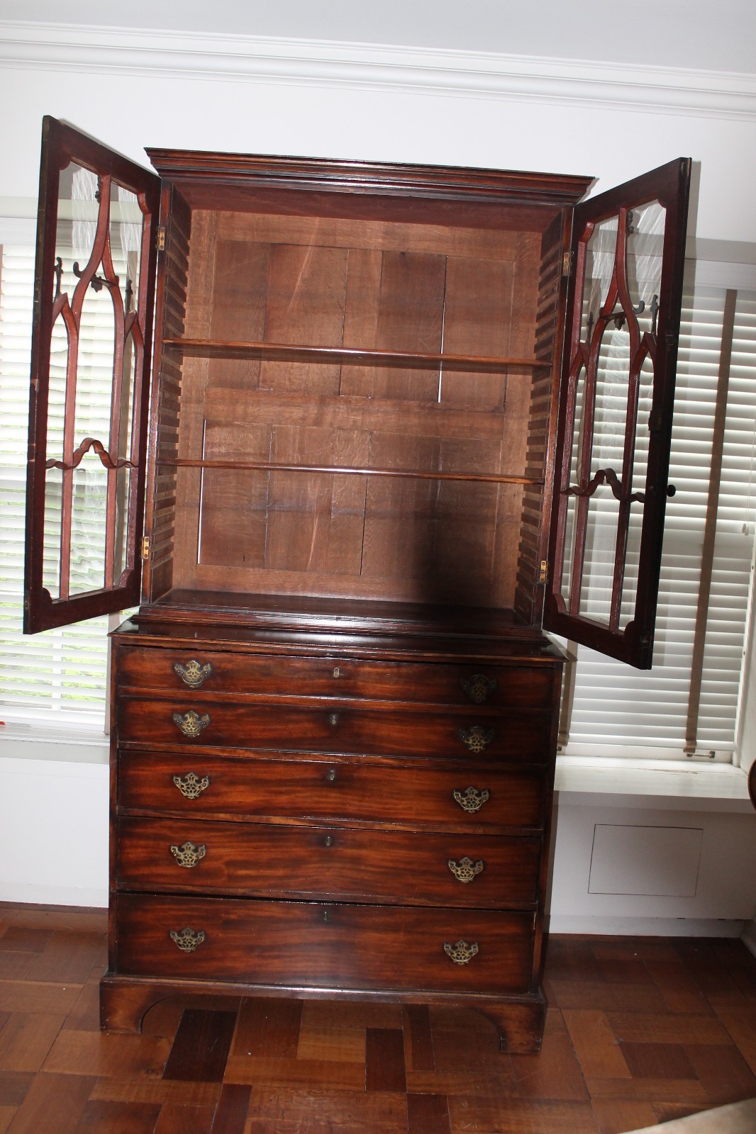 Late 18th Century Mahogany Secretary bookcase. Circa 1765