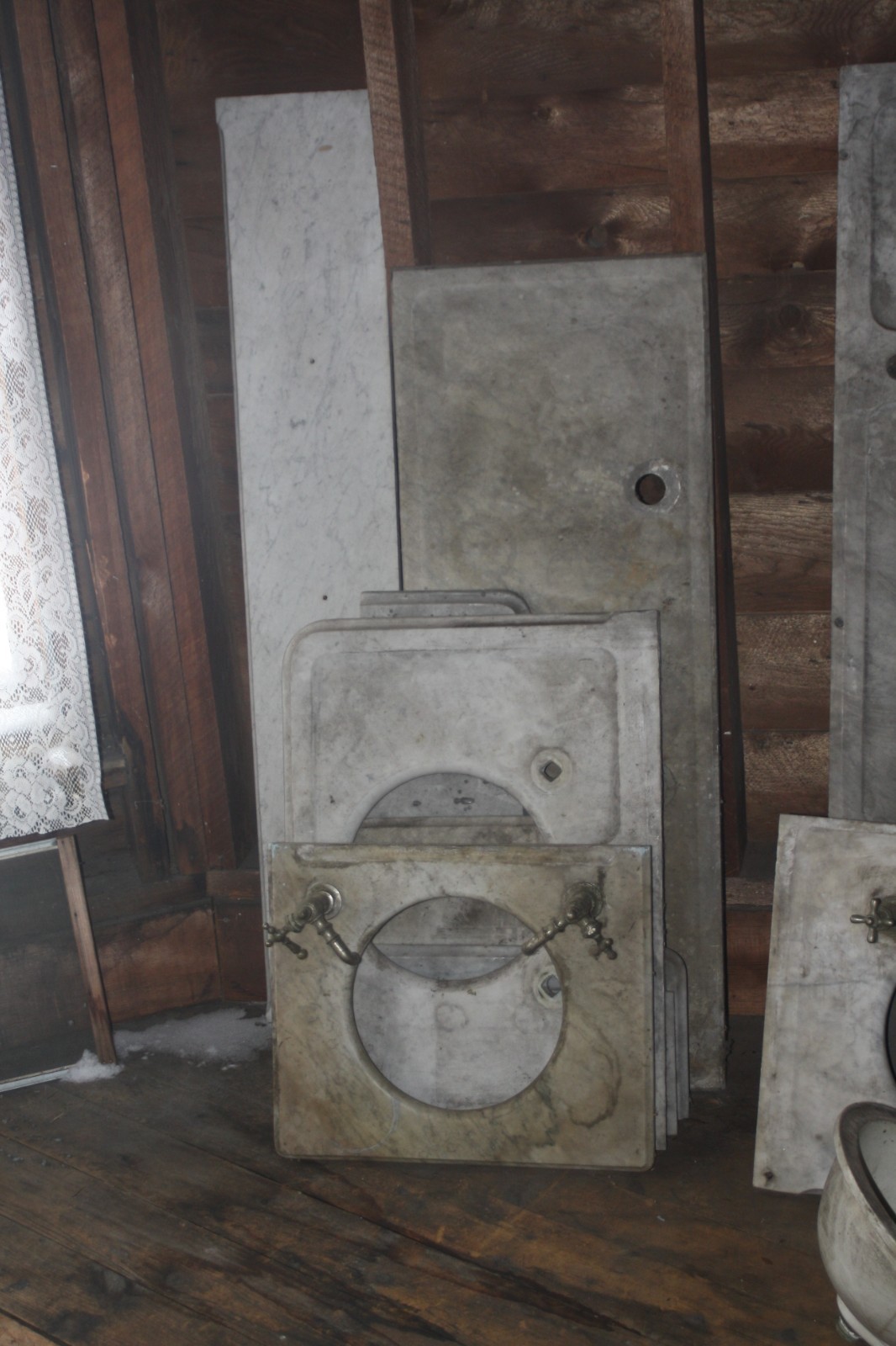 Marble sink tops with bowls 1890's  The JL Motts.  Iron works New York.