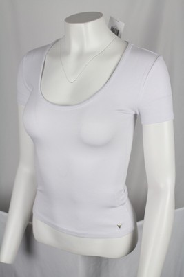 Guess Jeans Men's Dara Short Sleeve Ribbed Top Size XS White
