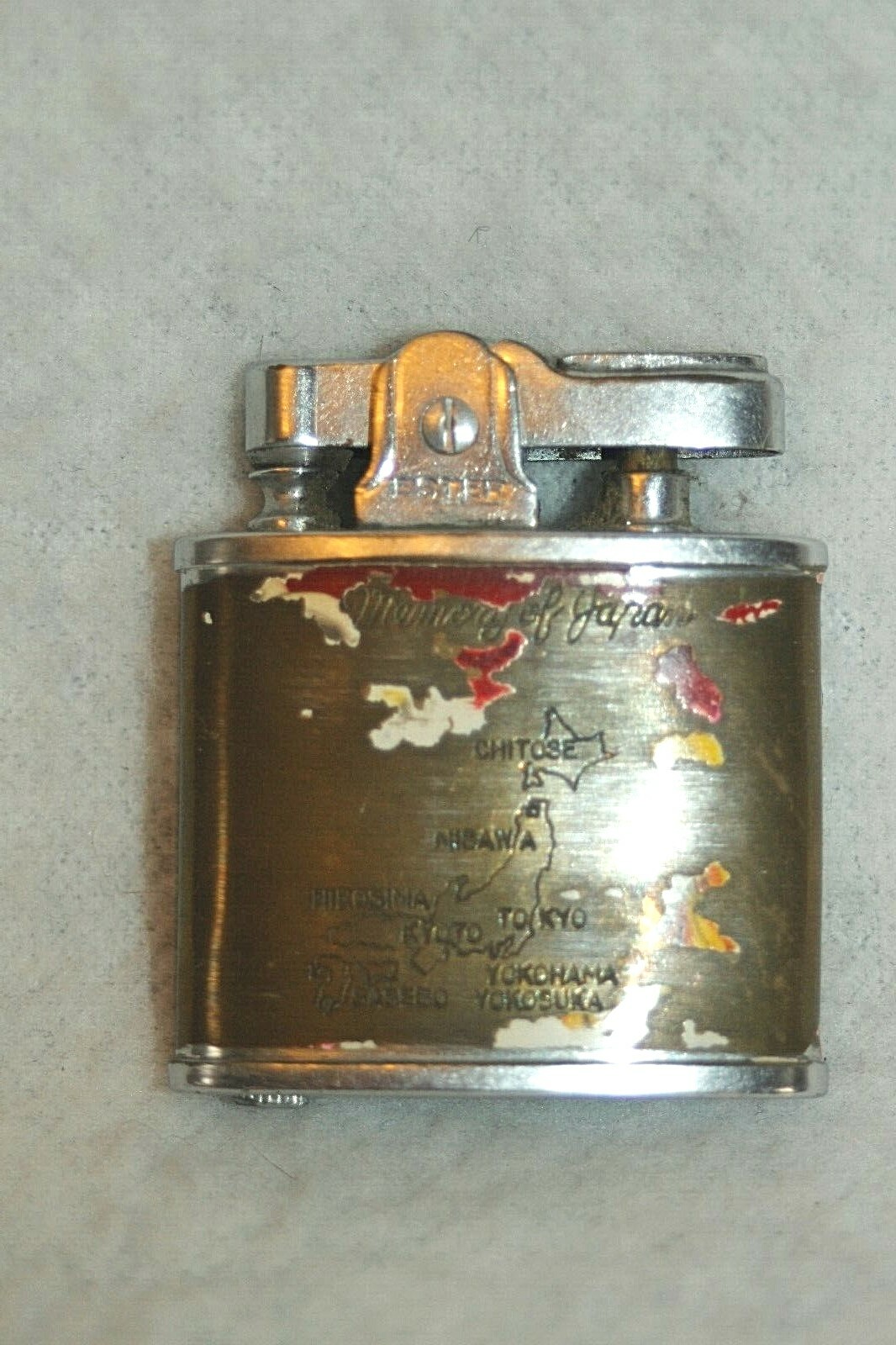 VINTAGE Cigarette Case & ESTER Lighter Set Memory of Japan ...
