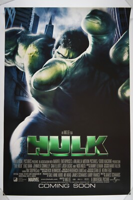 HULK 27x40 1SH ORIGINAL RARE DS NM Movie Poster Int. ver. 2003 ANG LEE ERIC BANA