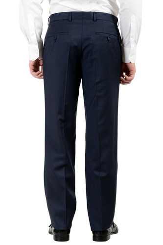 Pre-owned Hugo Boss "paolini1/movio1us" Men's 100% Wool Blue Two Button Suit Us 38r It 48r