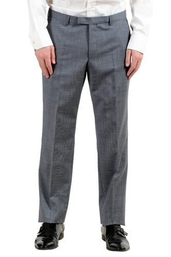 Pre-owned Hugo Boss "c-jeffery/c-simmons" Men's 100% Wool Gray Two Button Suit