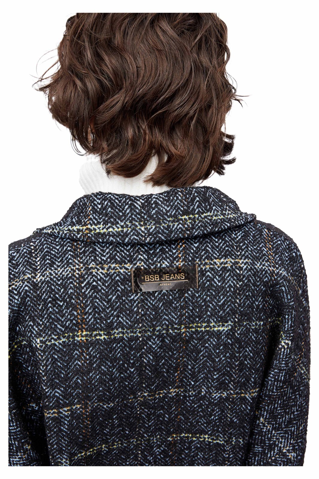 BSB BSB MANTEL FRAU FANTASIE FISCHGRÄTEN SCHWARZ/HIMMLISCH 050-218006