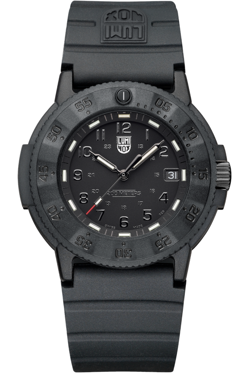 Pre-owned Luminox Navy Seal Evo Xs.3001.evo.bo Carbonox Blackout 43mm Rubber Men's Watch
