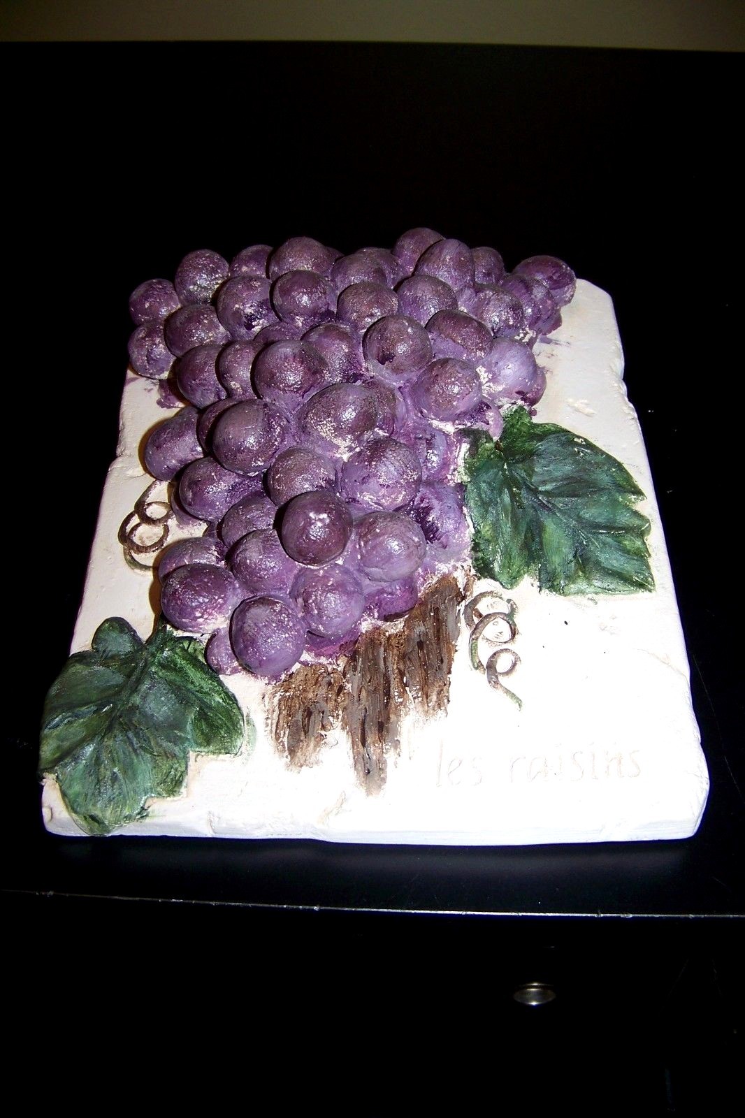 3D Relief Plaster Cast 7X9 Wall Plaque Hampton Court Palace England Grapes Fruit