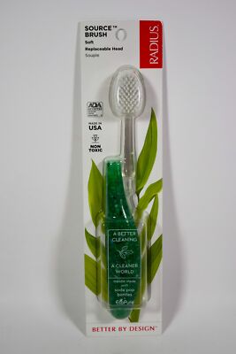 1 RADIUS SOURCE BRUSH Toothbrush SOFT Brush Head Replaceable Head NON TOXIC
