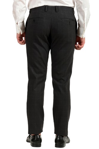 Pre-owned Dolce & Gabbana Men's "sicilia" Gray Plaid Wool Two Button Suit