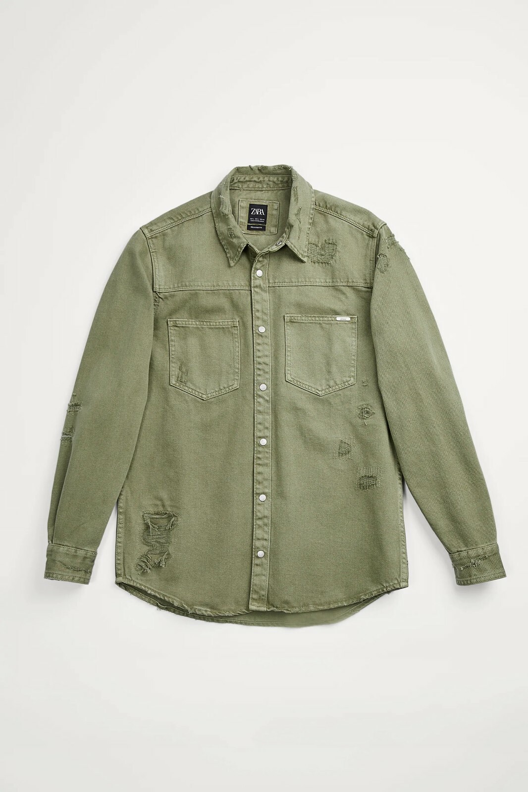 New Zara Ripped Denim Overshirt S Var Colors 6917/450 jeans shirt jacket  trucker | eBay